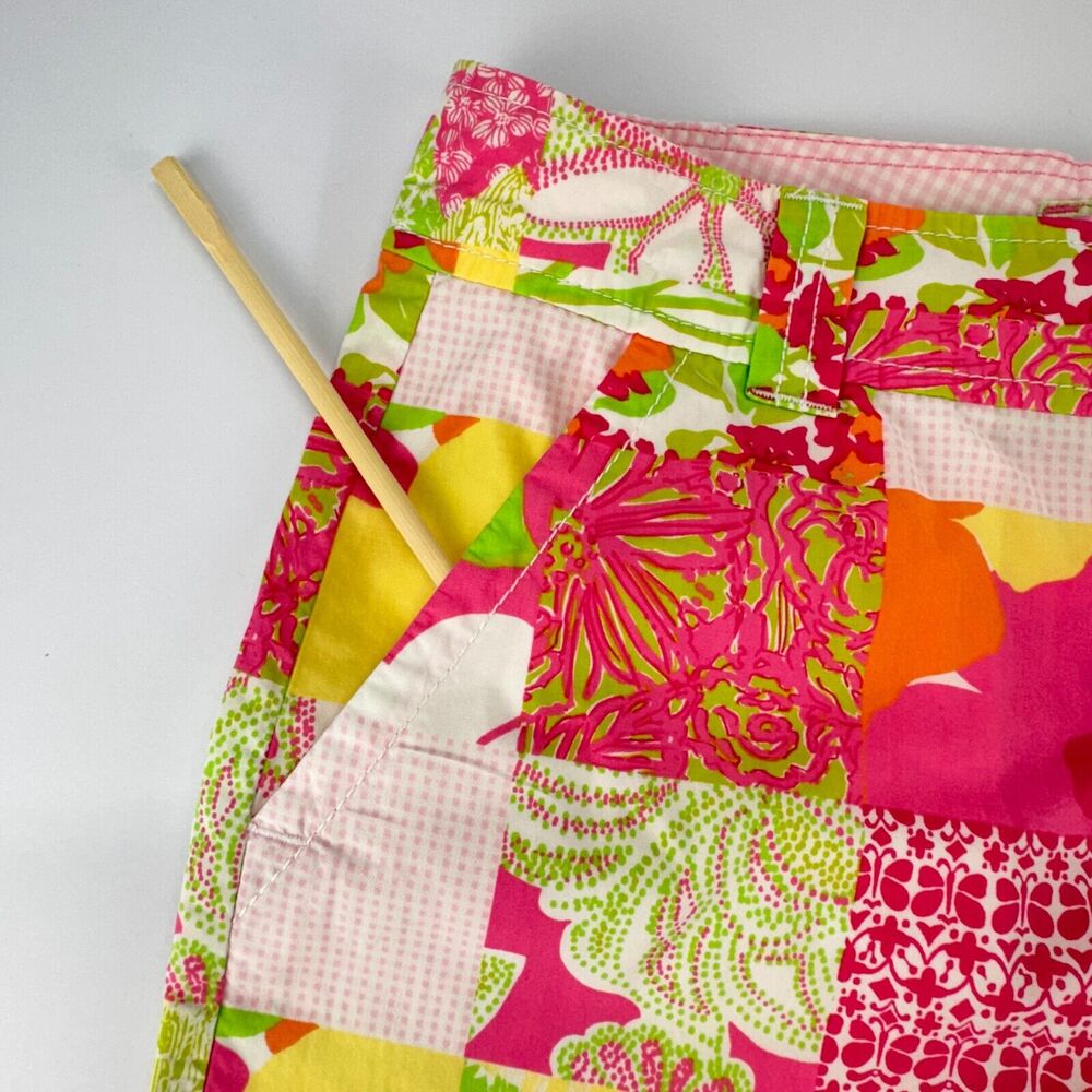 Lilly Pulitzer Bermuda Women 4 Pink Patchwork Resort Fit Bermuda Summer Floral - Picture 12 of 15